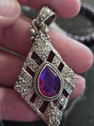 Artisan Collection Of Bali Pendant Red Rainbow Volcanic Quartz 925 Pendant