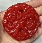 Vintage Bakelite Lg Cherry Red Brooch   Matching Shoe Clips Tested   Read