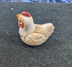 Vintage Ske Chicken Hand Curved Hand Painted Miniature Decor Collectible Figure