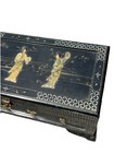 Vintage Oriental Asian Black Lacquer Chest trunk With Mother-of-pearl Inlay 