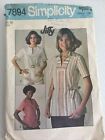 1977 Simplicity 7894 Vintage Sewing Pattern  Misses  Pullover Tops Size 12