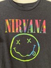 Nirvana Smiley Face Tshirt Dark Gray light Black Size L  Band T-shirt 