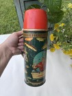 Vintage 1952 Aladdin Angler Thermos No 51 Quart Fishing W  Handle Stopper Cup