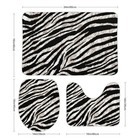 Zebra Print Bathroom Mat Set 3 Pieces Black And White Bathroom 16 x24  Style-6