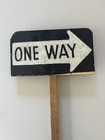 Vintage Grade Crossing Advance Warning    one Way    Wood 27    Stake Sign Handmade