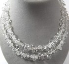 Water Droplet Quartz 2 Strand 17  Necklace Sterling Silver Toggle Clasp