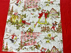 Vintage Nursery Rhymes Baby Crib Blanket Handmade Quilted Red Border 51  X 34 