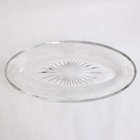 Unmarked Vintage Clear Etched Glass Oval Celery Dish 10 