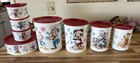 Disney Tupperware Christmas Canisters 8piece Set Mickey Minnie And More