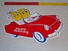 Vintage 1959 Esso Oil Drop Boy Girl Convertible Car 21  Porcelain Metal Gas Sign