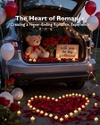 1000 Pieces Artificial Rose 12 Pcs White Candles   1000 Pcs Red-black Petals