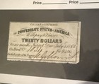 1861  20 Confederate States America Bond Coupon Csa Civil War Note