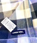Lands End Gray And Ivory Plaid Scarf Beautiful Colors  New