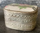 Trinket Box 2pc Set Boho Floral Porcelain Inlay Keepsake Vintage Euc