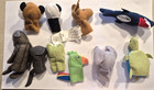 Ikea Finger Puppets Lot Of 10 Shark Frog Elephant Moose Mouse Lion Turtle Plush
