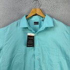 Van Heusen Shirt Dress Men 18 5 32-33 Aqua Everyday Defense Tall Fit Stretch New