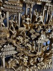 Vtg Chinese Hand Carved Gilded 3d Wood Panel Battle Warriors Temple 19   x12 25   