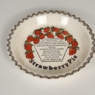 Rare Style Vintage Strawberry Pie Plate Royal China Country Harvest Baker Recipe