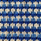 Vtg Afghan White   Blue Interlock Stich Bed Spread Or Large Throw Blanket 72x60