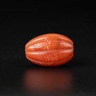 Himalayan Carved Melon Cut Pema Raka N  n H  ng Elongated Oval Shape Bead