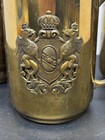 Set Of 3 Vintage Brass Steins Mugs Griffin Crest Emblem Made In Italy