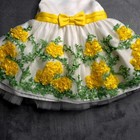 American Princess Baby Girls Floral Dress Tulle Yellow Bow Size 12m Spring