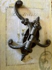 Cast Iron Vintage Antique Victorian Swing Arm Swivel Wall Hook Hall Tree 3 Hooks