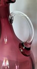 Vintage Victorian Blown Cranberry Glass Decanter Ruffled With Clear Stopper 13    