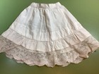 Antique French Fashion Doll Trousseau  - 2 White Cotton Petticoats  Lot 1