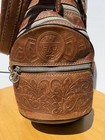 Incredible Vintage Hand Tooled Leather Golf Bag - Mayan Warrior Mayan Calendar