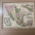 1834 Mexico   Guatemala Antique Original Tanner Hand Colored Map Framed