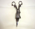 Vintage Silver Plated Wick Trimmer Scissors Ornate Victorian Old Candle Snuffer