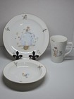 Vintage Joseport Czechoslovakia Fine China Childrens 3 Piece Dishes Set   