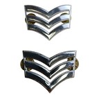 Sergeant Stripes Badge Metal Laced Edged Pin Sgt Rank Pair Collector Chevron