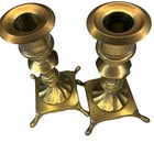 Vintage Set Of Solid Brass Candlesticks 6  Candle Holders Made In India