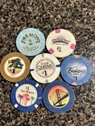 Downtown Las Vegas Casino Chips Lot Of 7  1 Chips - Four Queens  Binions  Mirage