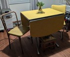 1950 s Vintage Retro Virtue Brothers Chrome Yellow Formica Dining Table   Charis