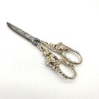 Antique Sterling Silver Repousse Grape Leaf Embroidery Scissors Sewing Shears