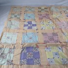 Vintage Baby Crib Blanket Quilt Coverlet Blocks 42  X 33  Handmade Pre Owned