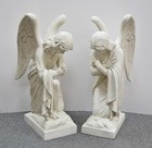 Pair Of Traditional Kneeling Adoring Angels 28  - Fiberglass Statue