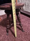 Great Oak Antique Victorian Swivel Piano Stool With Glass Ball Claw Feet