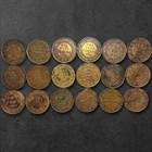 Canada          Large Cent Lot  18 Coins  - Details   Cleaned