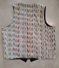 Vintage Multicolor Stripe Unisex Vest 100  Cotton Festival Boho Style Size L