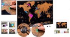 Deluxe Scratch Off Travel Map 28x17    - Document Your Journeys With Accessories