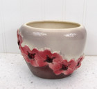 Vintage Royal Copley Pottery Ceramic Oval Dogwood Planter Gray Taupe Pink Flower