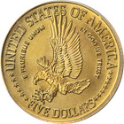 1986-w Statue Of Liberty Commemorative Gold  5 Icg Ms70