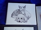 Cat And Dog Friends 4 Piece Set-notepad  6 Blank Notecards  Print And Magnet 