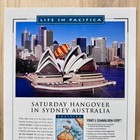 1996 Air New Zealand Hangover Sydney Australia Vintage Print Ad Flight Travel