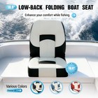 Low Backrest Fishing Boat Seat Back Folding Black white Waterproof