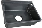 Deluxe Motorhome   Caravan Sink Basin Grey With Waste Pipe   Plug 430mm X 325mm